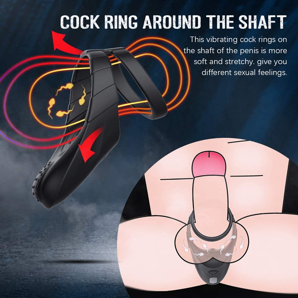Dual Dildo Vibrator Stretchy Cock Ring (5)