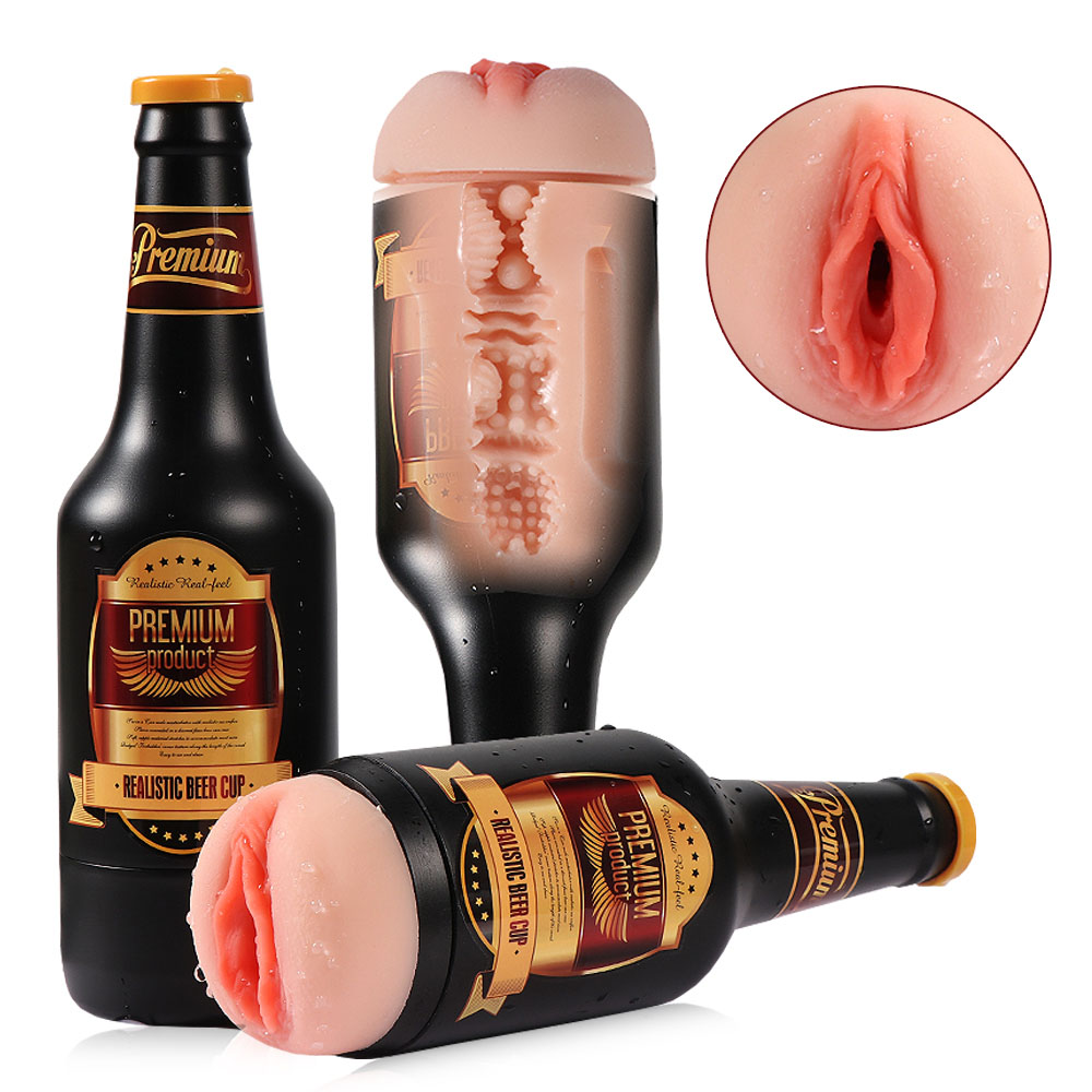 Male Masturbator Soft Vagina Manual or Vibrating Sex Machine Beer Bottle Pussy Masturbation Cup Erotic Adult Sex Toys for Men (1)